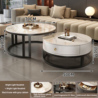 Vente directe d'usine, table basse en pierre frittée durable et écologique, style moderne simple, salon, 50+70cm