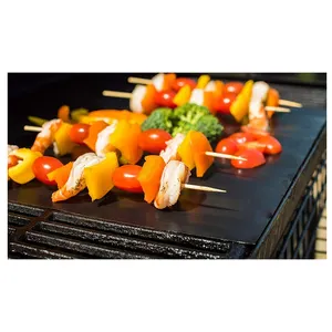 Draagbare Brandvertragende Bbq Grill Mat Grill Mesh Sheet Non-stick Koken Ptfe Mesh Matten Voor Outdoor Barbecue