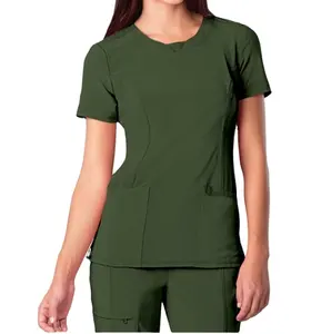 Hospital scrub suits uniforms with top and scrub pants 100% cotton fabric comfortable and suitable clothing for nurse wearing
