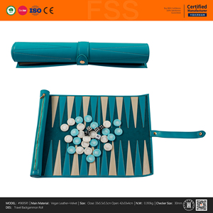 Set di Backgammon Arrotolabile Fatto a Mano PinkStore <span class=keywords><strong>con</strong></span> Superficie Morbida, Gioco da Tavolo Portatile da Viaggio <span class=keywords><strong>con</strong></span> Pedine da 30mm - Product Image 2