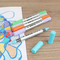 Stylos à peinture liquide multicolores Mobee P-9101/60, double embout, pointe pinceau, marqueurs acryliques pour peinture et projets artistiques