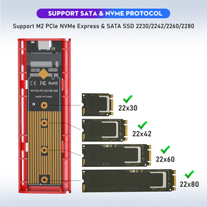 Nhà Máy Xu Hướng M.2 USB 3.1 Loại C 10G Tốc Độ Di Động Đĩa Cứng Hộp Nvme Ngff Kép Giao Thức Bên Ngoài Trạng Thái Rắn Bao Vây - Product Image 2