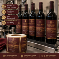 Etiquetas Personalizadas Premium para Botellas de Alcohol, Champán, Vino y Whisky, Pegatinas de Lámina Dorada Personalizadas para Embalaje de Lujo y Envoltura de Regalos