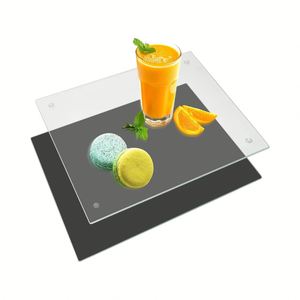 2 planches à découper en acrylique, motif fruits, écologiques, antidérapantes, transparentes, 5 mm d'épaisseur, 45x35 cm, protection de comptoir pour cuisine - Product Image 1