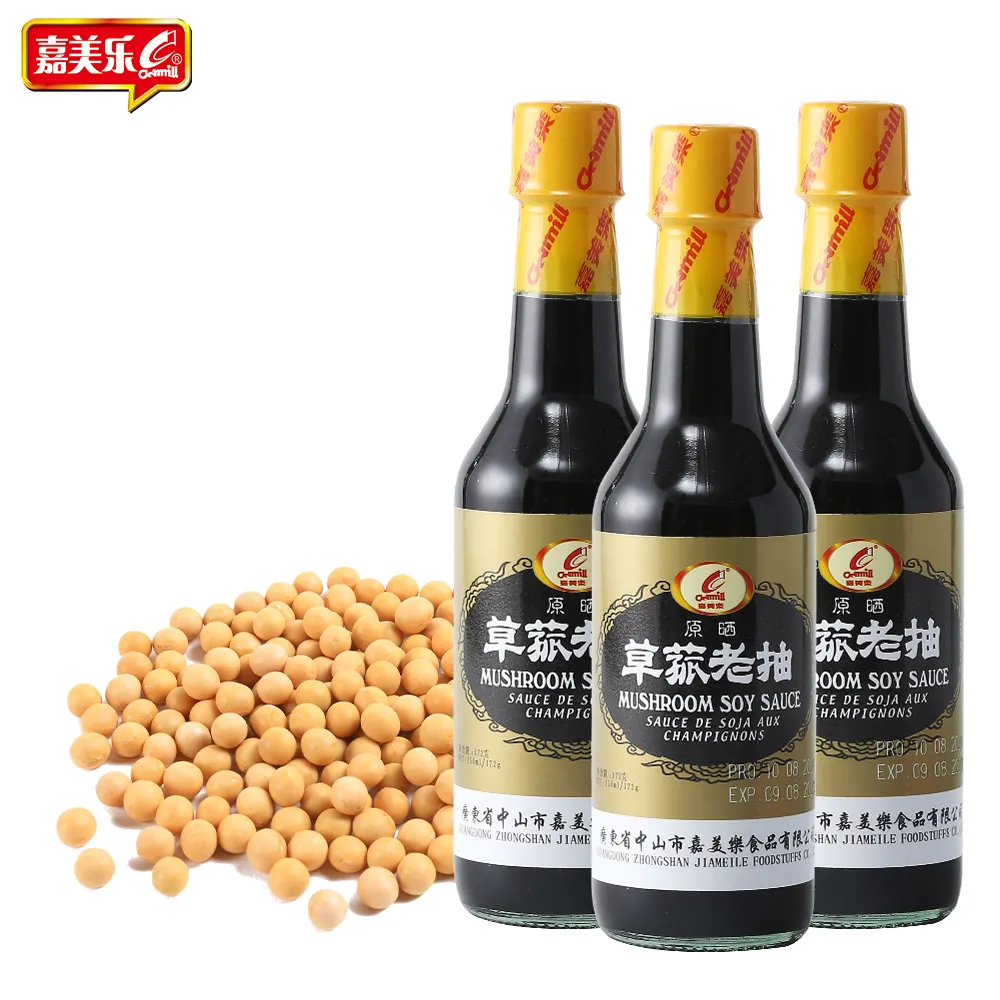 Bulk Groothandel Non-Gmo Soja Saus Soja 150Ml Chinese Tafel Paddestoel Donkere Sojasaus