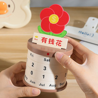 Calendrier perpétuel rotatif créatif à faire soi-même, plante en pot, ornement de table, excellent objet décoratif pour les bureaux