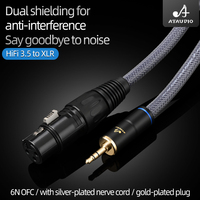 Câble HIFI XLR Femelle/Mâle Jack 3,5 mm Plaqué Or avec Câble OFC Plaqué Argent pour Microphone, Téléphone Portable, Haut-parleur, Moniteur, Projecteur