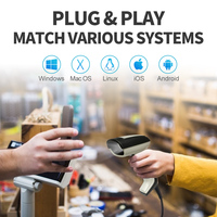 Escáner de Código de Barras 2D Portátil Xincode, Conexión USB/RS232 Opcional, Lector de Códigos de Barras, Escanea Códigos QR para Supermercados y Almacenes, GT-1900A