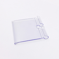 Étiquette de prix transparente en PVC pour étagère de supermarché, double ligne, type crochet en plastique avec bande de données