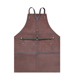 Grembiule da Lavoro Personalizzato in Vera Pelle Senza Maniche con Bretelle Incrociate, Impermeabile, Regolabile, con Tasche, per BBQ, Grigliate, Artigiani e Officina - Product Image 5