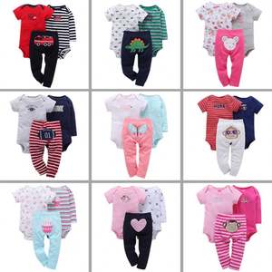 Conjuntos de Ropa para Bebé con Lindos Estampados, Venta al por Mayor, Ropa Casual para Recién Nacido, 3 Piezas, Mameluco para Bebé - Product Image 2