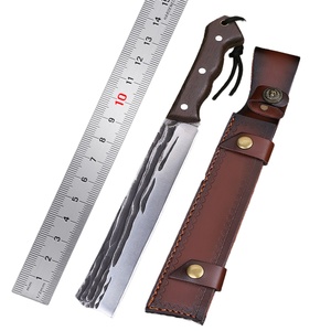 มีดพกพาอเนกประสงค์แบบปรับแต่งได้ ใบมีดสแตนเลส ด้ามไม้ สำหรับงานอุตสาหกรรม ล่าสัตว์ EDC DIY แบบปลายแหลม - Product Image 1