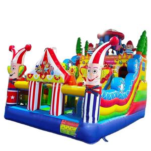 Château plein d'entrain extérieur commercial avec toboggan gonflable Clown Palace Entertainment Fun City Bounce Slide Playing Ground - Product Image 1