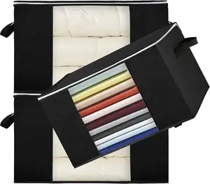 Chức năng 3-mảnh dưới giường quần áo lưu trữ túi công suất lớn dày vải vải bộ đồ giường hộp lưu trữ để đóng gói