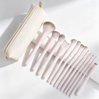 13 Buah/10 Buah/7 Buah/5 Buah Set Kuas Rias Profesional Bunga Persik Kuas Kosmetik Bulu Sintetis Lembut dengan Tas Penyimpanan PU