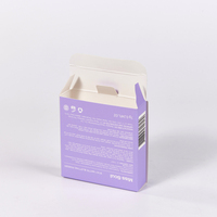 Boîte pliable carrée à verrouillage automatique, couleur violet pastel nuage, pour emballage de papier matifiant anti-brillance, accessoire de maquillage, marque personnalisée