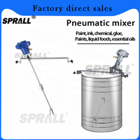 Agitateur industriel SPRALL 50 60 100 gallons, mélangeur horizontal pour produits chimiques, colle, peinture pneumatique
