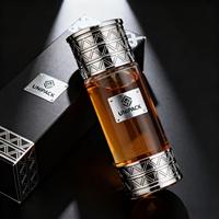 Coffret cadeau de parfum haut de gamme avec flacon à accents dorés et boîte noire luxueuse - Parfum unisexe