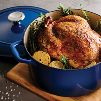 Cocotte en fonte émaillée 22 cm 3,2 L avec couvercle en fonte, logo personnalisé, compatible four, pour cuisinière à gaz et à induction