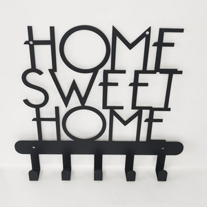 <strong>Home</strong> Sweet <strong>Home</strong> <strong>Decorative</strong> Metal Wall <strong>Hook</strong> Black Durable Finish Powder Coated <strong>Key</strong> Holder Wall Mounted With 5 <strong>Hooks</strong> <strong>Key</strong> Rack - Product Image 4