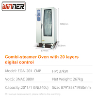 Four à vapeur électrique commercial à grande capacité avec 20 plateaux, four à convection à haute efficacité, système de nettoyage automatique, en acier inoxydable