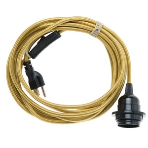 15ft US Plug in Pendentif Lumière Cordon Kit Américain <span class=keywords><strong>Tissu</strong></span> Câble Ensemble 110V Lampe Fil Suspendu <span class=keywords><strong>Luminaire</strong></span> - Product Image 2