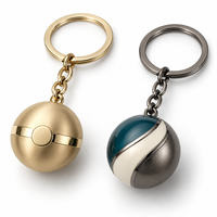 Porte-clés en métal personnalisé avec pendentif boule métallique, logo sur mesure, vente en gros directe usine, cadeau, fabricant OEM