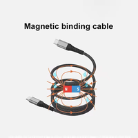 Câble USB-C vers USB-C en silicone à enroulement magnétique 3A à charge rapide pour Phone 15, modèle Factory 2025