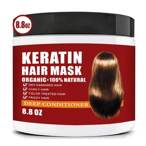 Mascarilla para el pelo con Etiqueta Privada, mascarilla para tratamiento del cabello con queratina, aceite de argán y proteína de seda Natural