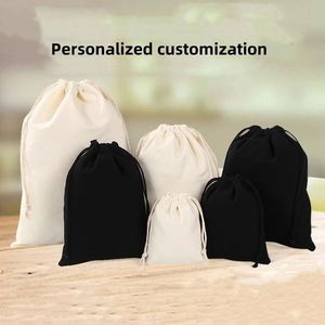 Wholesale Custom Cotton Linen Recyclable <b>Drawstring</b> Shopping <b>Bags</b> with Rope Handle Custom Logo for Jewelry Pouches Shoes Gifts - Product Image 2