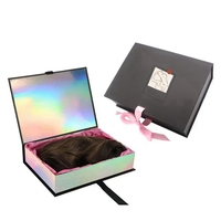 Emballage de cheveux de luxe avec logo personnalisé boîte à perruque boîte-cadeau pour perruque avec ruban boîte magnétique