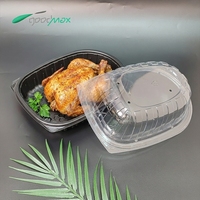 Boîte à emporter portable personnalisée en plastique PP pour canard rôti de dinde au micro-ondes avec couvercle anti-buée