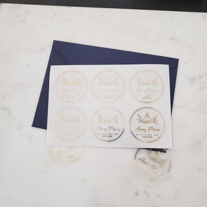 Custom Logo Fashion <b>Waterproof</b> Hot Stamping Clear Gold Foil Sticker <b>Label</b> - Product Image 5