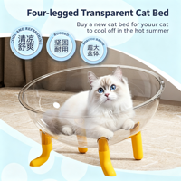 Vente en gros usine : Gamelle transparente en PET pour chat, design capsule spatiale, surélevée et pivotante, utilisable toute l'année, pour petits chiens, type nid d'oiseau en carton