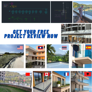 Kit Completo per Ringhiera con Profilo a U <span class=keywords><strong>in</strong></span> Alluminio e Vetro Temperato per Parapetti e Corrimano di Sicurezza per Balconi Esterni - Product Image 4