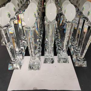 Vendita calda K9 bianco personalizzato 3D logo Laser cristallo trofeo di Rugby coppa del trofeo di Football americano premi per i campionati campione - Product Image 6