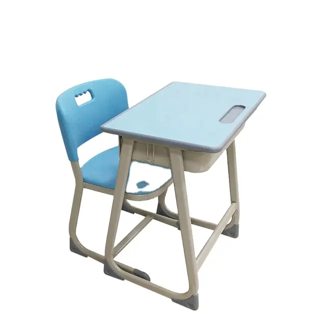 2024 diskon besar desain baru Modern furnitur sekolah pelajar MDF bahan belajar meja baca dengan kursi tetap