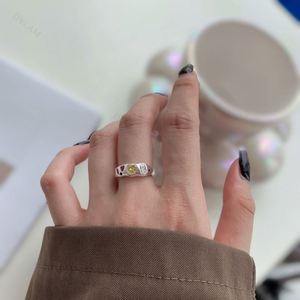 Dylam Minimalist Fashion Collection Rhodium Plated Sterling Silver Infinite Elements Zirconia Colorful Heart <b>Adjustable</b> <b>Ring</b> - Product Image 4
