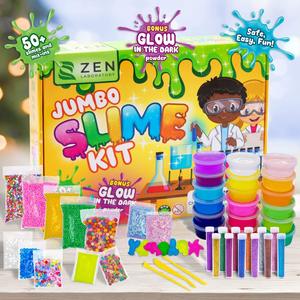 Cross-Border Eco-Friendly <b>DIY</b> Clay Slime <b>Kit</b> Crystal-Colored Mud Luminous Slime with Pinch Blistering Glue Gift Box - Product Image 1