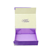 Caja de Papel Rígida Plegable Magnética con Logotipo Personalizado, Color Morado, Impresa a Color, Plegable, de Cartón Duro, Forrada con Esponja, para Marco de Fotos