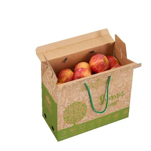 Op Maat Gemaakte Bedrukte 5-laags Gegolfde Avocado Vers Fruit Verpakkingsdoos Fruit En Groente Kartonnen Bakjes Verzenddozen
