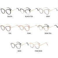 Monturas de Gafas Ópticas Cat Eye TR90 de Alta Calidad para Mujer, Diseño de Bloques de Color a la Moda, Gafas Anti Luz Azul para Miopía
