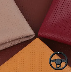 emboss breathable Pinhole Grain PU Leather Faux synthetic Leather for Making Steering Wheel Car Interior Upholstery