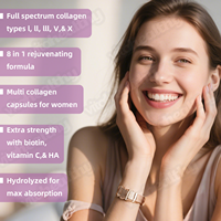 Capsules de collagène complexe de haute qualité pour femmes, avec acide hyaluronique, biotine, vitamine C et protéines hydrolysées, fournies par l'usine
