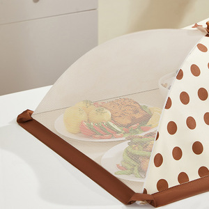 Foldable Food Cover Round Mesh Flyproof Dustproof Table Cover For Leftovers Washable Cute Design - Product Image 3