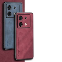 Étui de protection arrière en cuir d'affaires de luxe pour Infinix Note 40 Pro Plus X HOT 50 I 4G 5G TPU+PU Coque antichoc
