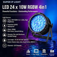 Luz LED RGBW 4 en 1 de 24x10W, Resistente al Agua IP65, con Múltiples Lentes, DMX, Activación por Sonido, Iluminación Dinámica para Escenarios Exteriores