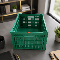 Caisses de rangement en plastique pliables et robustes Tourtop, grandes caisses ventilées pour fruits et légumes, empilables et pliables