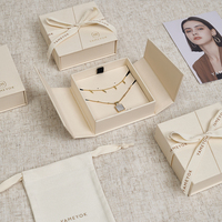 Boyang Nouveau Style Boîte à Bijoux de Luxe Écologique à Double Porte avec Ruban
