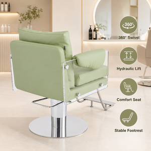 Barber Shop Beauty SalonProfessional Styling <b>Chairs</b> PU <b>Leather</b> Acrylic with Footrest Barber <b>Chair</b> for Barbershop - Product Image 3